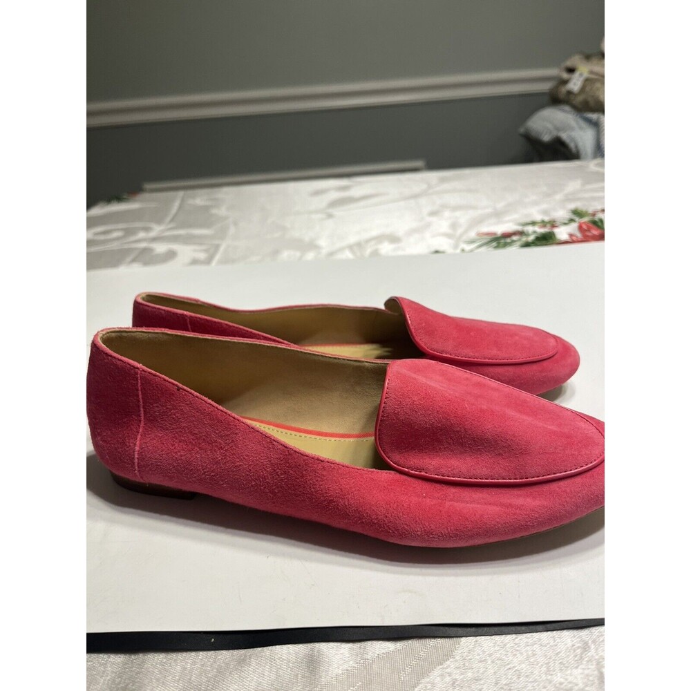 Talbots Pink Suede Leather Flats Loafer Shoes Sz 8M - EUC